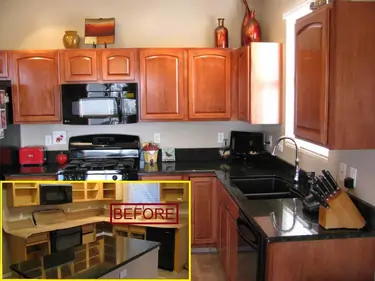 Omaha Cabinet Painting Services Before/After Staining Birch Kitchen Cabinets