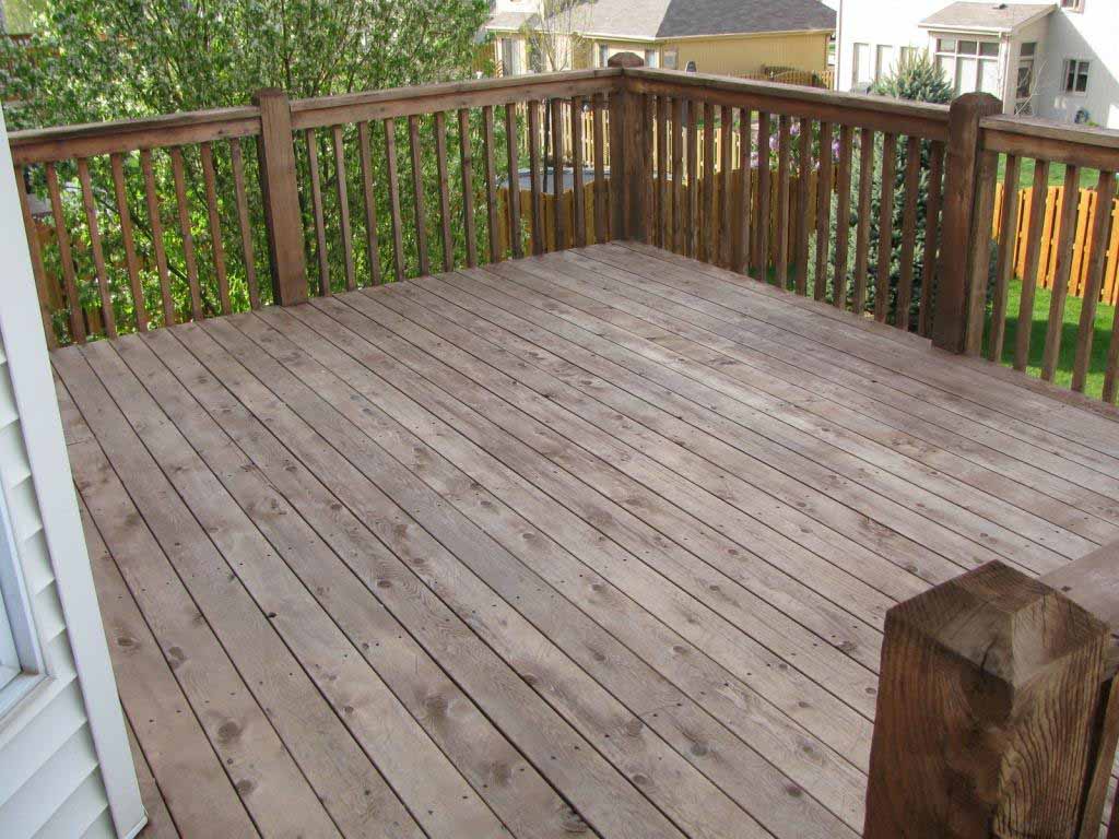 Deck after High Pressure Wash and Sanding Deck Sanding and Powerwashing Completed
